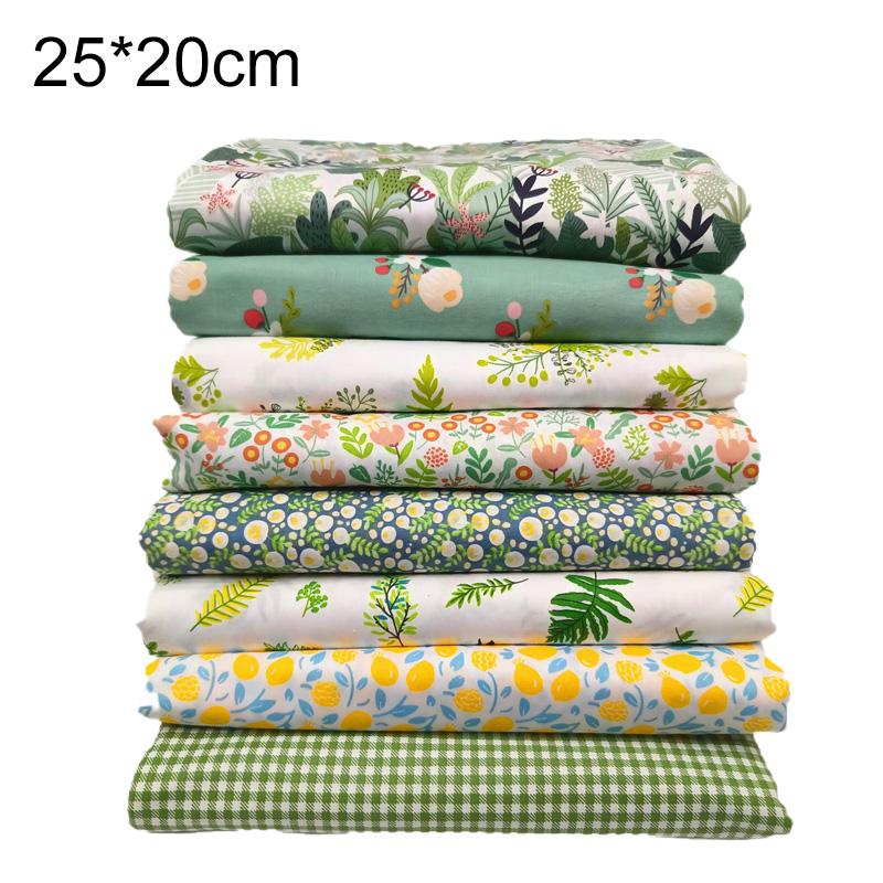 

8 ШТ. Ткань для рукоделия 50*40 см Материал для ручной работы Сделай сам Зеленые принтованные ткани 25X20 см Хлопковые ткани для шитья и квилтинга 25*20cm