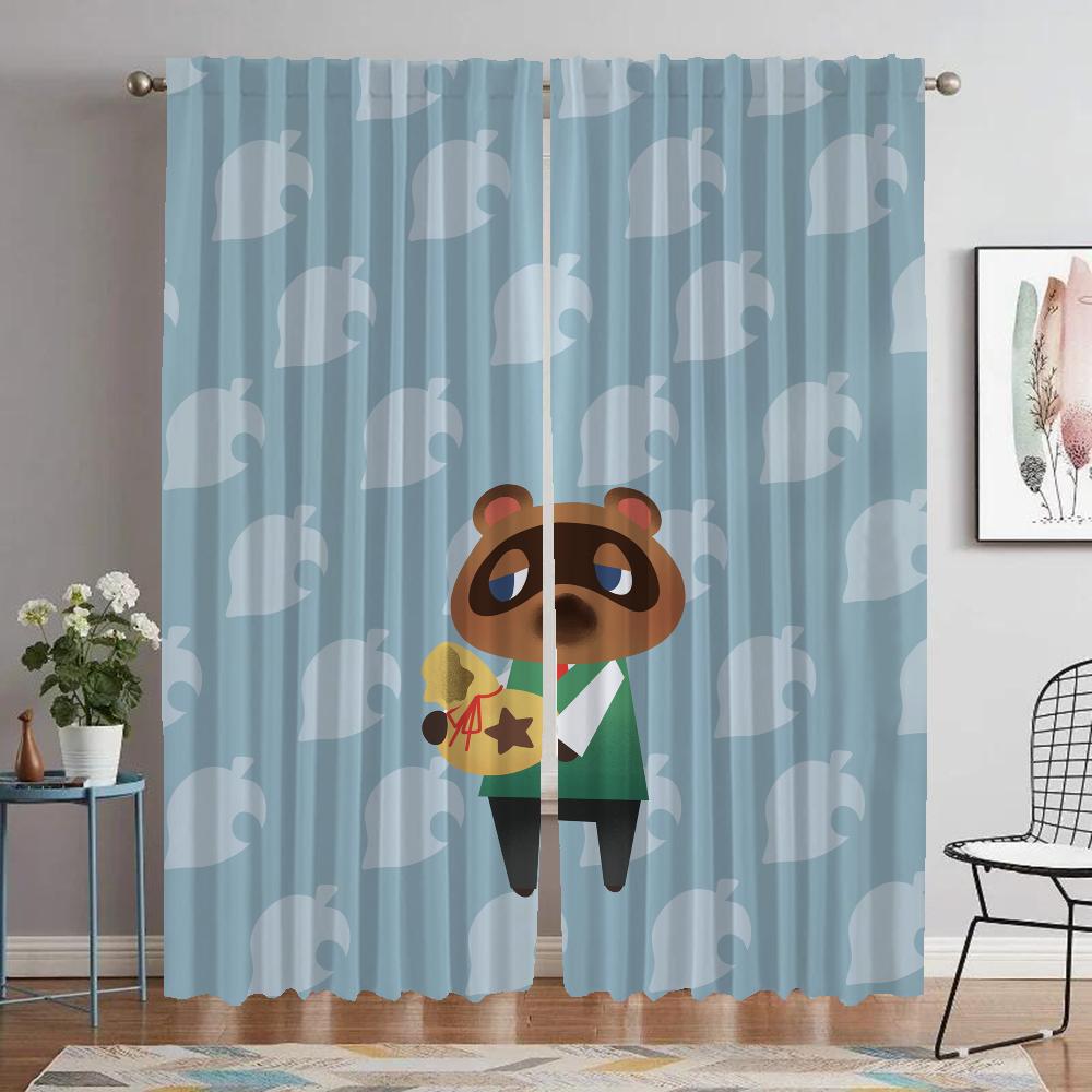 Kitchen Curtains for Living Room Curtain for Room 2 Panel Animal Crossing Shades Home Interior Curtains Halloween Decoration