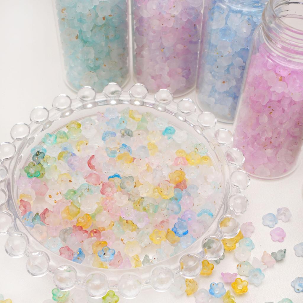 Acrylic Dot Gold Beads Flower Spacer Loose Beads For Jewelry Making