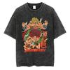 Men Streetwear Hip Hop Oversized T Shirt Dragon Ball Anime Graphic Washed Black T Shirt Loose Tshirt Cotton Harajuku Tops Tees