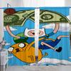 Zasłony Okienne Kuchenne do Salonu 2 Sztuki Zasłony Zaciemniające Zasłona na Drzwi A-adventure Time Przegroda Dekoracja Sypialni