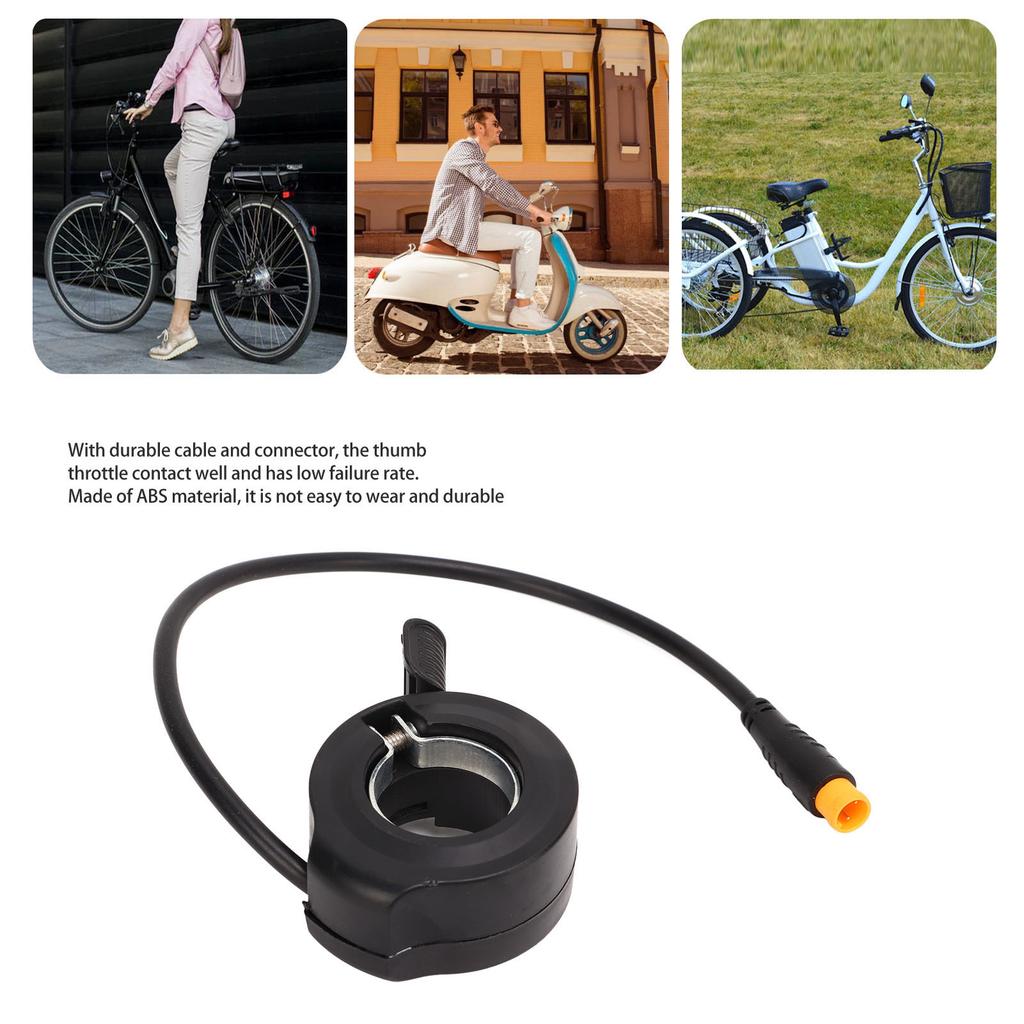Thumb Throttle with Waterproof Connector Speed Control Thumb Accelerator 12V‑72V for Drive Motor Electric Bike