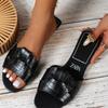 Large size flat bottom trend one-character slippers women's new cross solid color fashion slippers