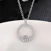 CAOSHI Elegant Lady Graceful Necklace with Dazzling Zirconia Round Shape Design Pendant Accessories for Wedding Ceremony Party