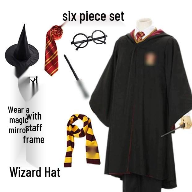 Harry Potter Wizard Robe Cosplay Costume for Kids & Adults - Magic Cloak Cape for Halloween