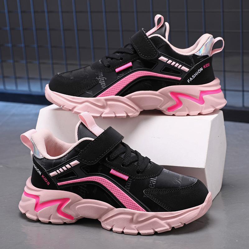Soft sole waterproof new leather surface boys dad shoes sports shoes casual year girls lightweight classmates autumn and winter
