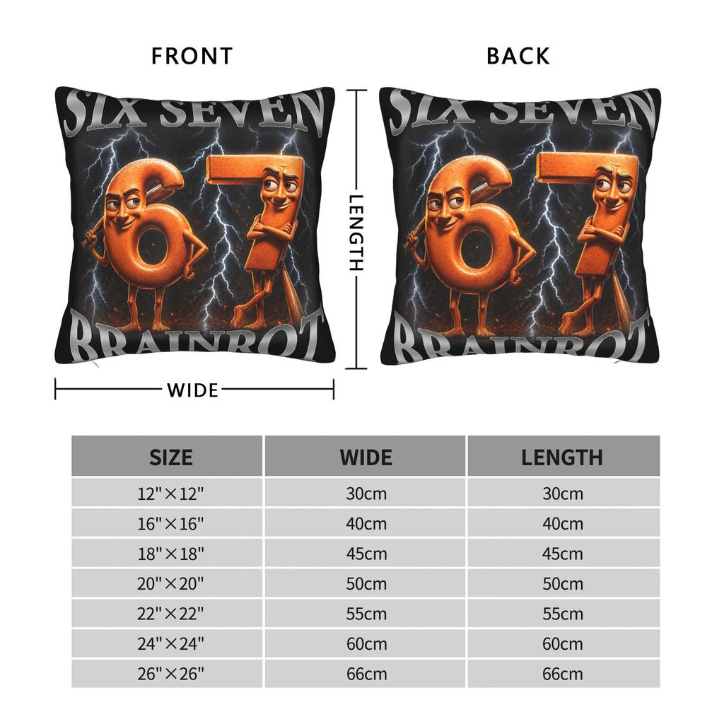 Federa Divertente 67 Brainrot Italiano Tung Tung Sahur Sei Sette Federe Cuscino Retro Trendy Federe Cuscino Per Soggiorno Letto Sedia