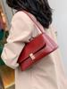 Retro Underarm Bag For Women 2024 Popular New Korean Versatile Red Shoulder Bags Simple Solid Commuter Female Handbags For Work