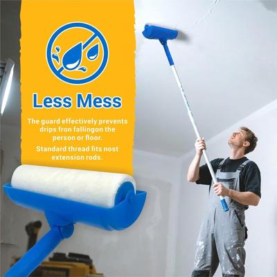 Paint Roller Kit No Drip Applicator With Shield Shield Painting Tool For Home Kitchen Bathroom Living Room Garage Interior