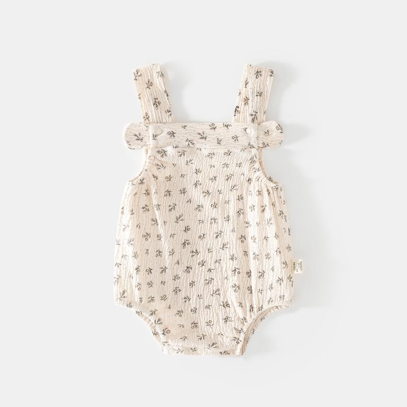 Baby Sleeveless Print Romper Summer Thin Suspender Infant Toddler Bodysuits Clothes Newborn Baby Unisex Triangle Crawl Suit 0-2Y