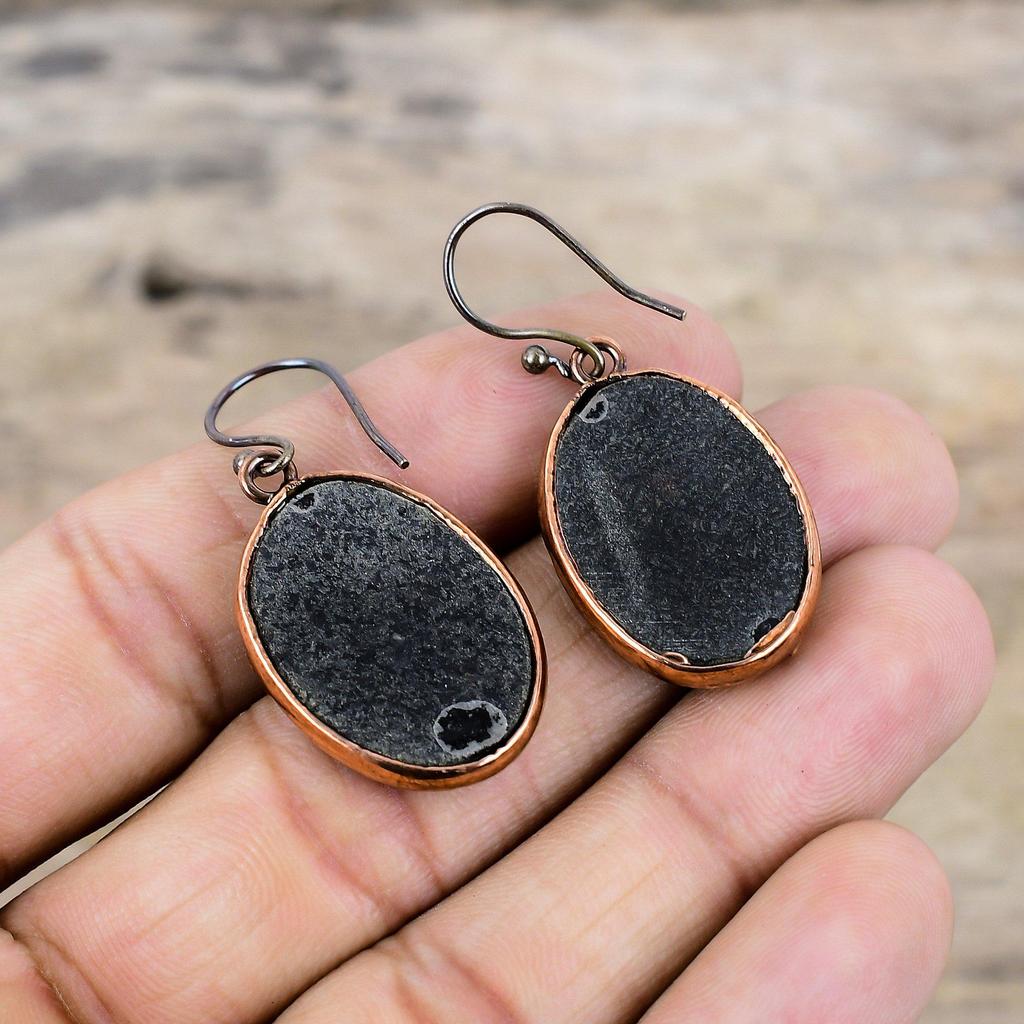 Abalone Shell Earring Electroformed Copper Earrings Gemstone Earring Electroformed Jewelry Handmade Latest Design Earrings Anniversary Gift