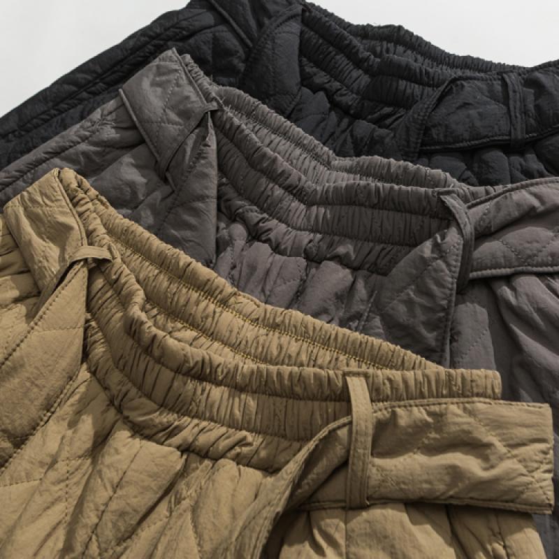 2024 Autumn Winter Thick Quilted Harem Pants Men Chinese Style Warm Trousers Male Harajuku Sweatpants Jogging Pants Oversized