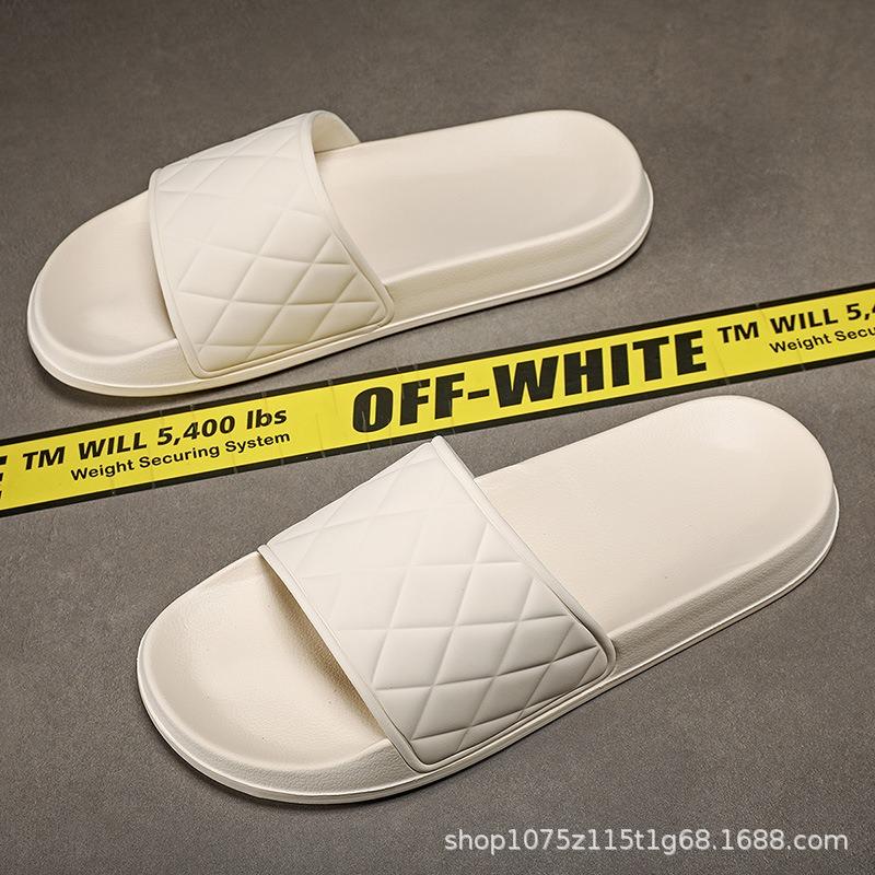 

Men s summer new one-word non-slip simple fashion couple casual slippers outdoor beach cool slippers 45 бежевый