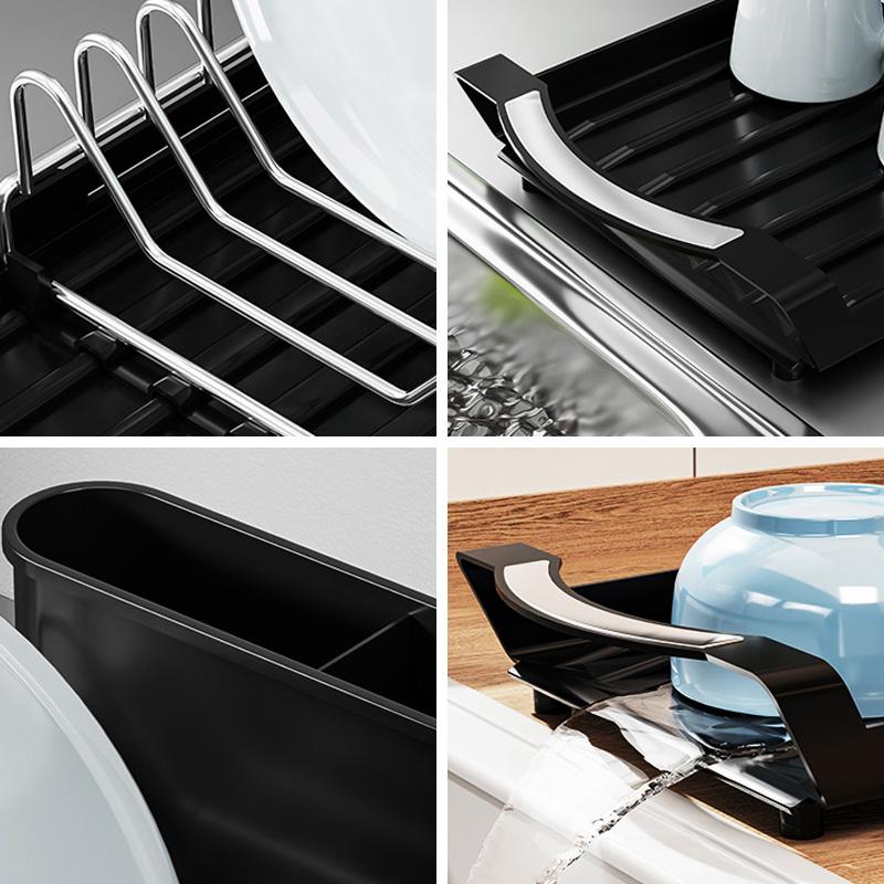 1pc Single-layer Draining Rack for Kitchen Bowls Dish Drainer Retractable Kitchen Desktop Storage Rack Kitchen Counter Organizer
