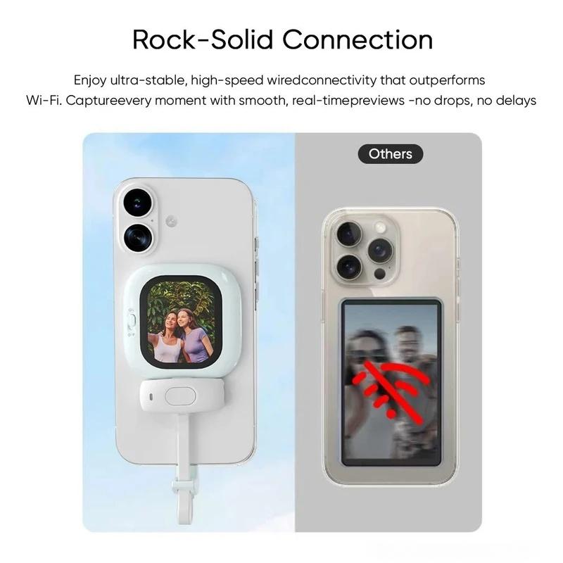 Mini AMOLED Screen Magnetic Selfie Monitor Screen Remote Control 700nits For iPhone 5-12 13 14 15 16 Pro Vlog Gift For Girl