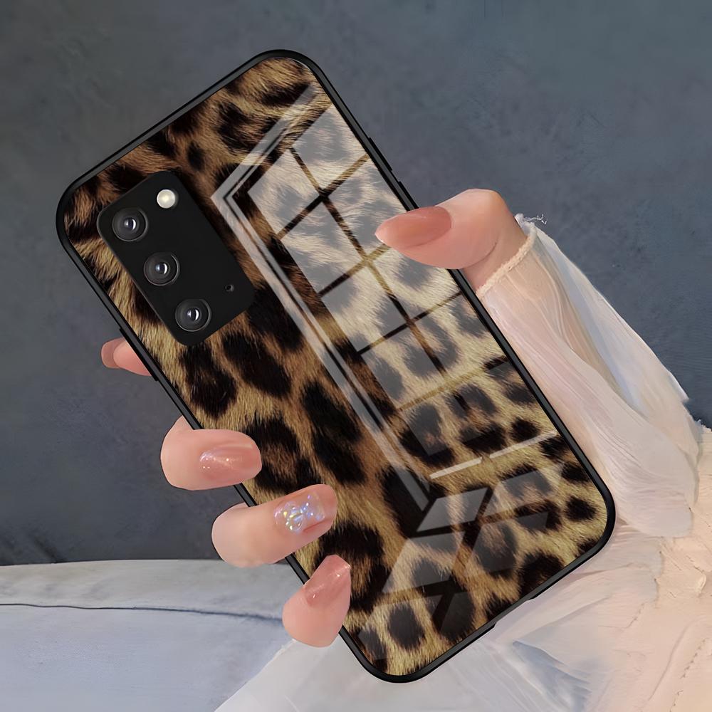 Luxurious Leopard Print Phone Case For Samsung S26 S25 Plus S20 S20 Plus S22 Ultra S23 FE S21 Plus S21 Ultra Glass Cover