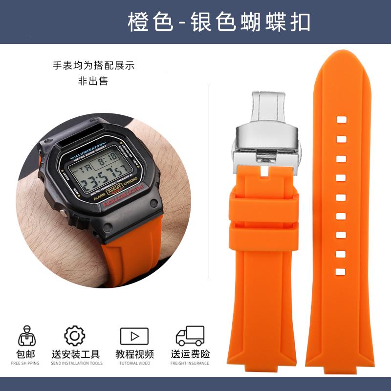 For G-SHOCK Casio GW6900 DW5600 GW-B5600 GM-5600 waterproof Raised silicone strap DW-5600 soft men's bracelet 24-16mm Convex