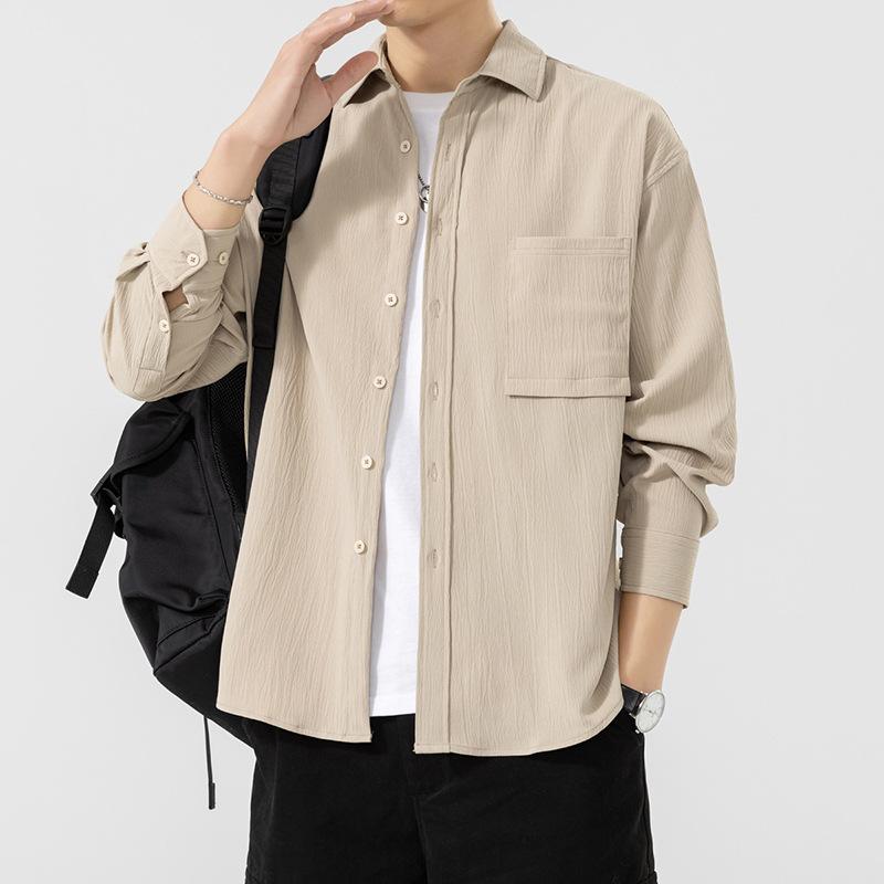 Spring and Autumn New Men's Long-sleeved Shirts, Men's Trendy Loose Casual Versatile Shirts, Jackets and Coats for Men