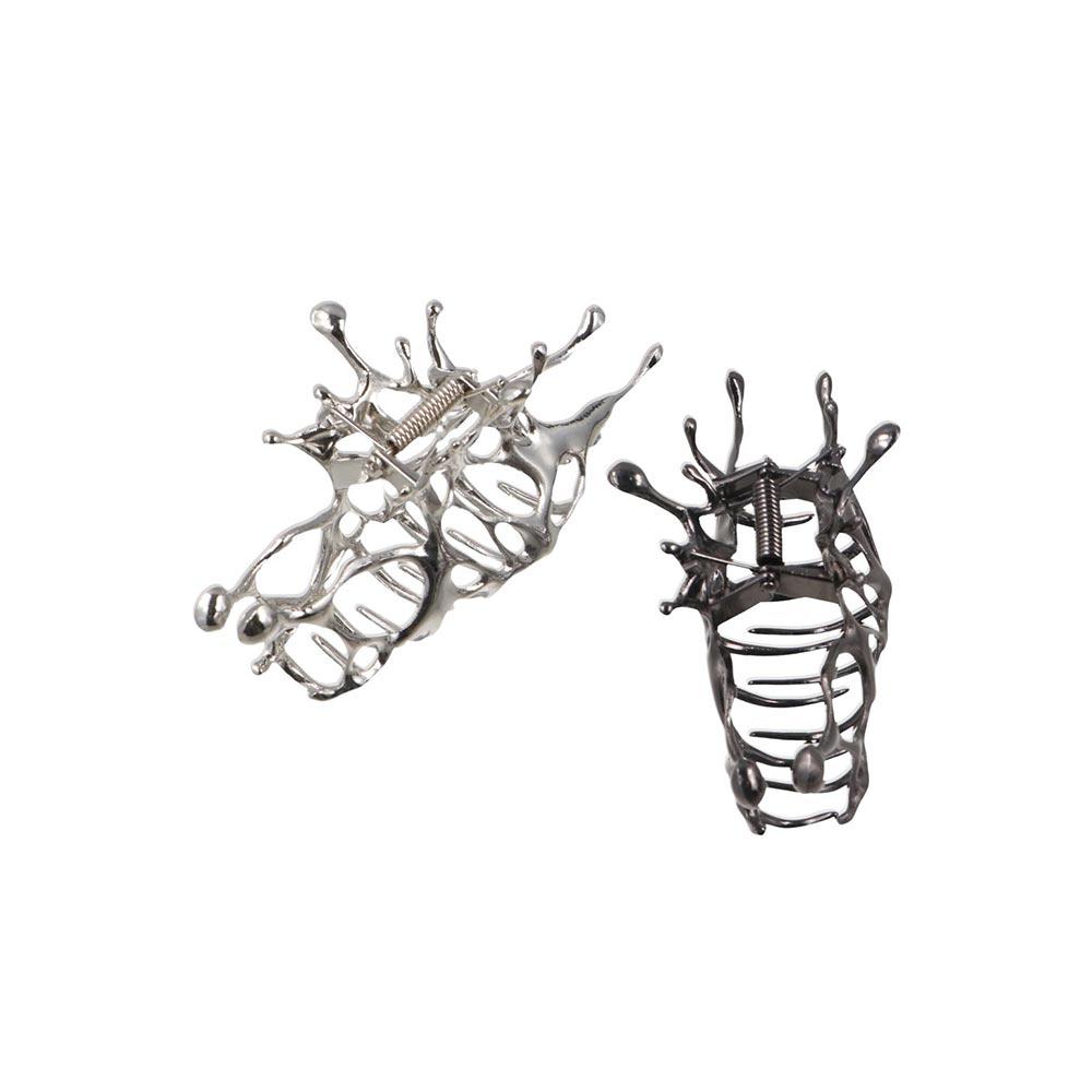Large Alloy Geometric Claw Clips Geometry Hair Claw Silver Hair Crab Clip Ponytail Holder Hair Accessories Girls