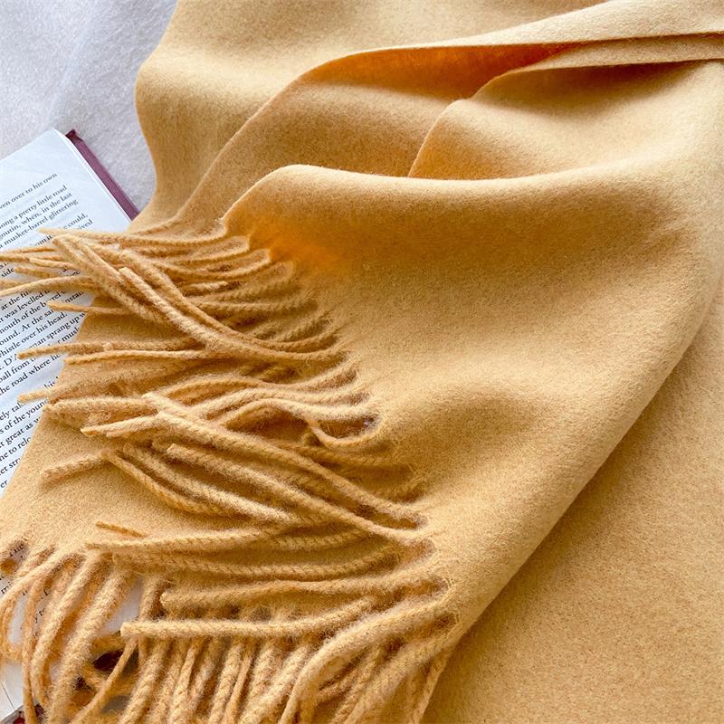 2025 Winter Wollschal für Damen Langer Warmer Kaschmirschal Hijab Einfaches Damen Schal Wickeltuch Weibliches Pashmina Bandana Kopftücher Neu