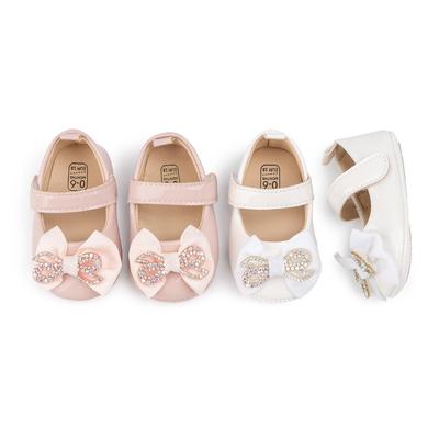 Frühling & Herbst Baby Schleifenschuhe - Süß, Glänzend Prinzessin Weiche Sohle Lauflernschuh