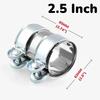 Ανοξείδωτο Ατσάλι 45mm/51mm/55mm/63mmΣφιγκτήρας Εξαγωγής Σύνδεσμος Σωλήνα Εξαγωγής Σύνδεσμος Μανίκι Σφιγκτήρας Ρυθμιζόμενος 1.77 2 2.17 2.5 Ίντσες