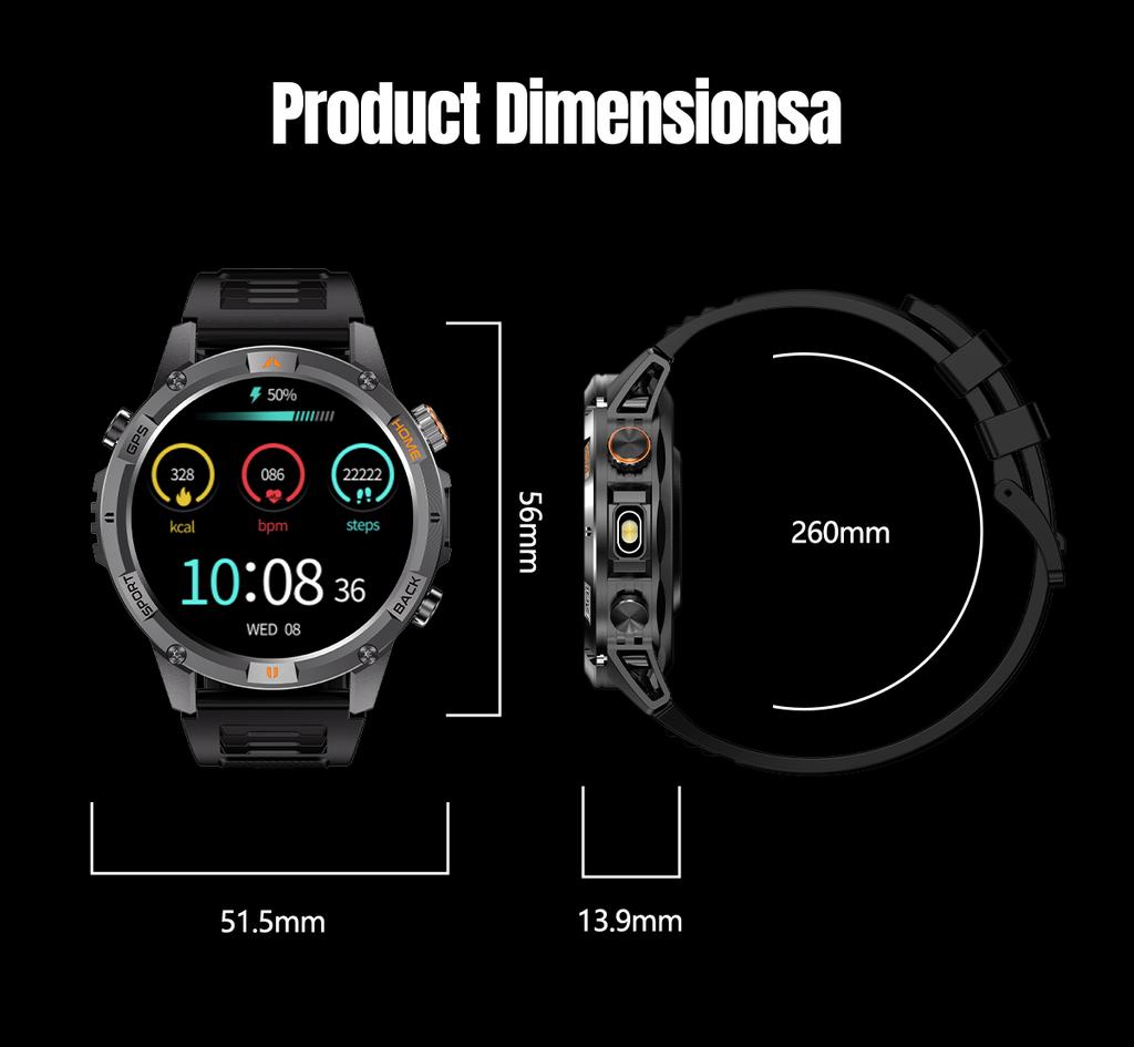 2026 New Adult Outdoor GPS Sport Smart Watch Altimeter Barometer 10ATM Waterproof 580mAh Battery Bluetooth Call Men AMOLED Smartwatch