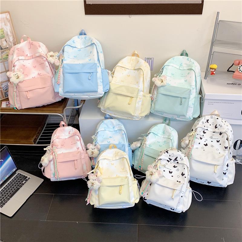 Summer schoolbag female junior high school student Japanese ins large-capacity backpack outdoor lightweight niche computer bag