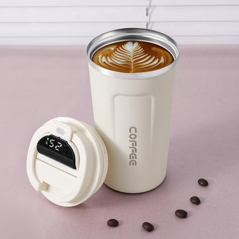 Smart Temperature Display Stainless Steel Travel Mug - Portable Insulated Coffee Cup