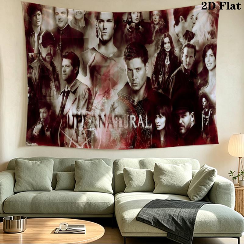 Supernatural Brothers Wall Tapestry Aesthetic Wall Hanging Printed Fabric Blanket Decorative Tapestries for Bedroom Living Room Home Decor