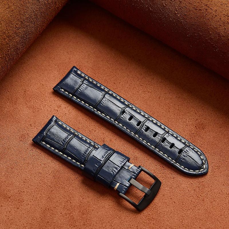 20/22/24/26mm Hochwertige Leder-Uhrenarmbänder Lederarmband mit Bambusmuster Universelle Uhrenarmbänder Zubehör für Herren Damen Armbänder