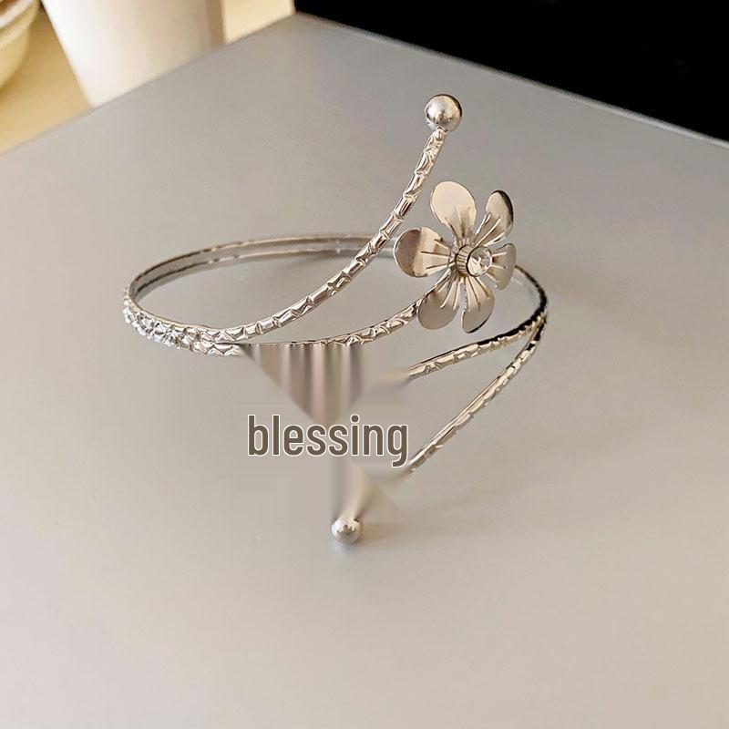 Minimalist Double-Layer Hollow Armlet: European & American Style, Exaggerated & Fashionable High-End Bracelet