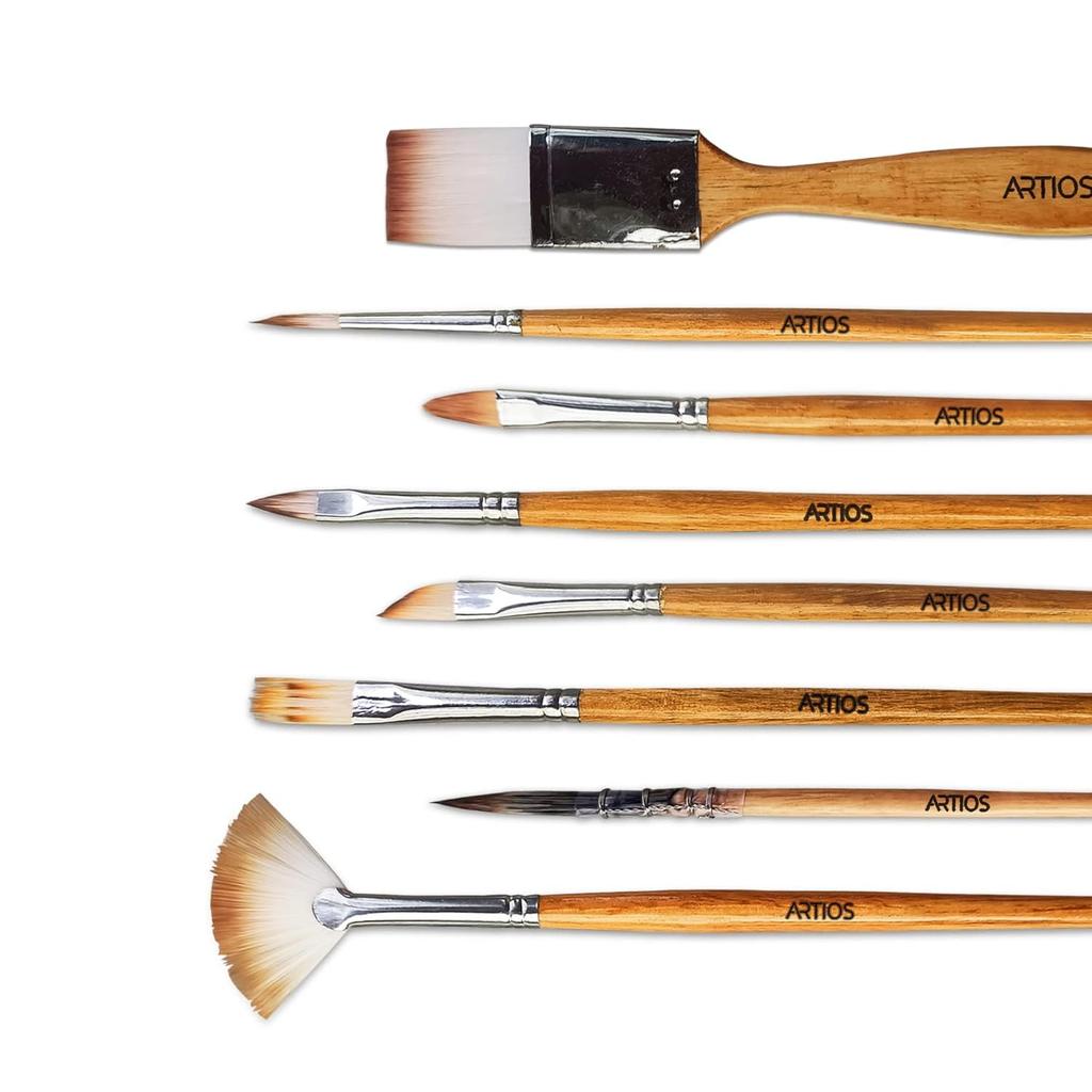 Paint Brush Set - Handmade Professional Artist Painting Brush Set for Acrylic, Watercolor, & Gouache Painting with Brush Holder