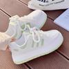 Women's Thick Soled Sneakers Fashion Flat Shoes Lace Thin Soled Small White Shoes Zapatillas De Deporte Zapatillas Mujer