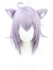 Nekomata Rice Porridge Cosplay Wig, Heat-Resistant Purple Wig, Cosplay Wig for Halloween, Events, Photoshoots, and Festivals (Wig + Ears + Tail)