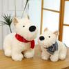 Doll Cartoon Dog Plush Animal Wearing Scarf High Elasticity Pp Cotton Filling