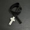 Black Color Punk Studded Belt Studded Design Cross Hip Hop Belt Harajuku Style Belt  Goth Style