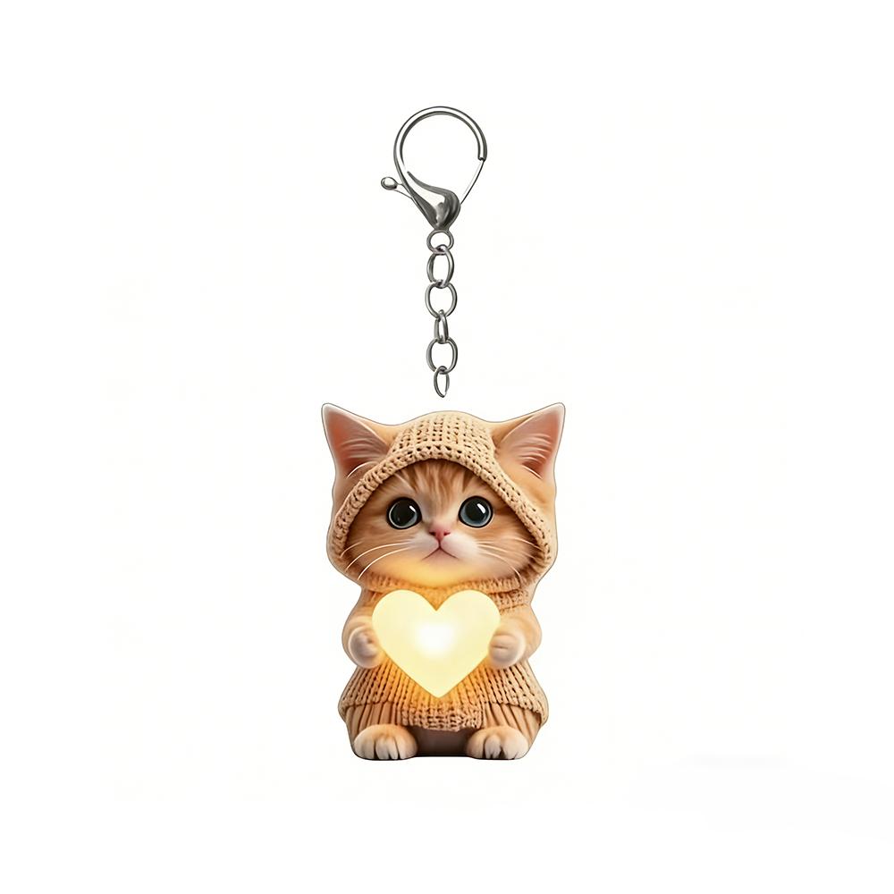 

2D Cat Keychain Cute Hanging Ornament Fashion Cat Acrylic Pendant Girls Women Cat
