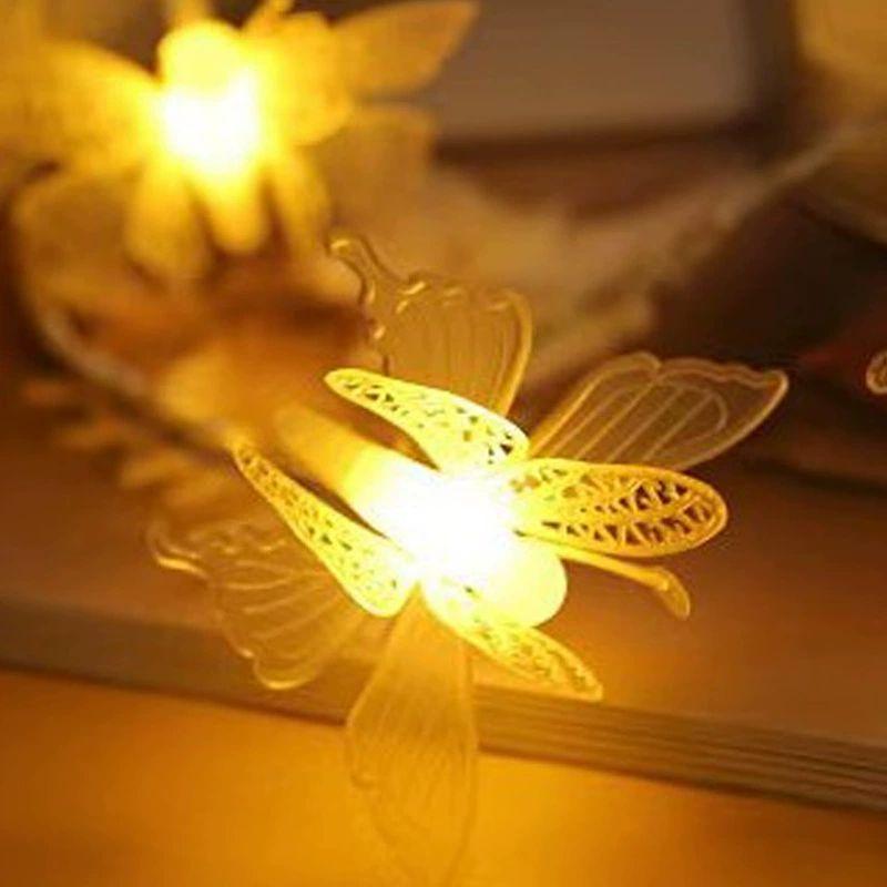 Namiot Kempingowy Zewnętrzne Oświetlenie Otoczenia, Świąteczne Lampki Motylkowe, Dekoracyjne Lampki Podwórkowe