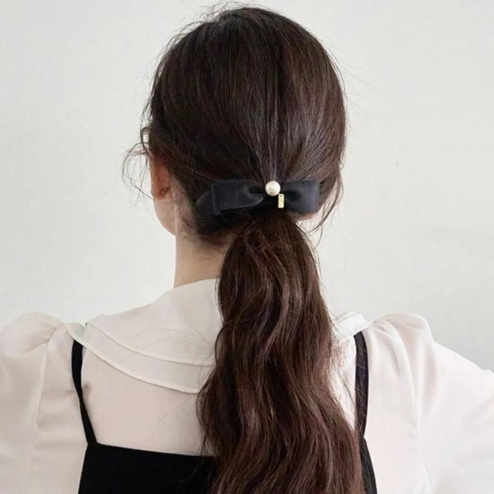 Pearl Ribbon Ponytail JP-22-234P black