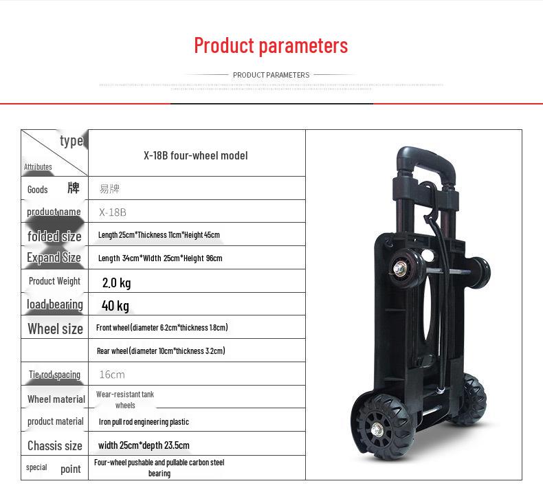 Lightweight Folding Grocery Cart for Everyday Use