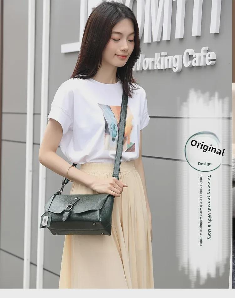 Sac bandoulière en cuir pour femme Xidi Paul 2025, style européen et américain – Grande capacité, design à rabat