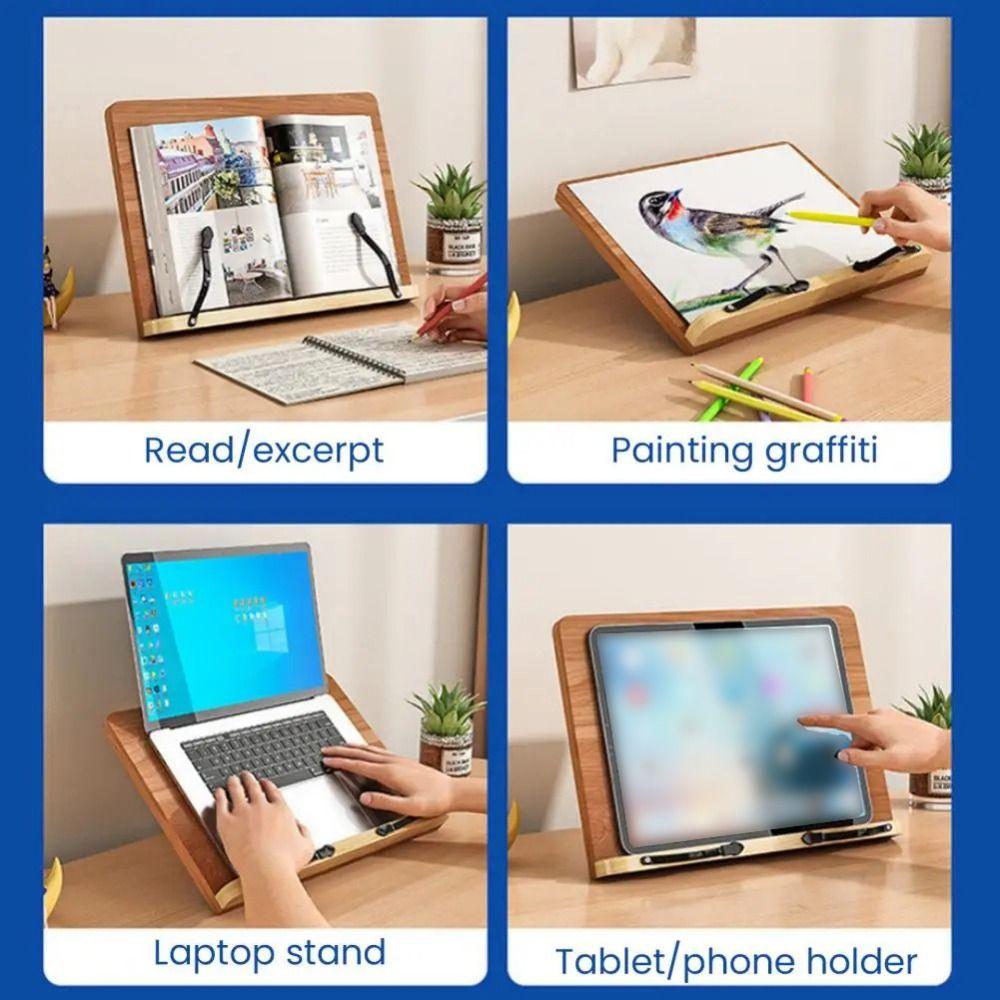 Multi-Position Support Book Holder Tray Adjustable Angle Reading Rest Tablet  Student Study