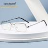New Old Money Style Plano Glasses Frame 21005 – Business Temperament, Blue Light Blocking, Prescription-Compatible.