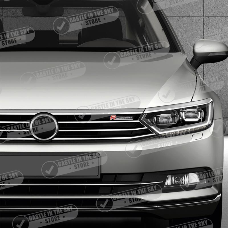 Pegatina de Coche 3D Diseño R Negro Brillante Insignia de Rejilla Frontal de Cabeza Emblema de Calcomanía de Metal Para Volvo V40 V60 V70 XC40 XC60 XC90 S40 S80 D5