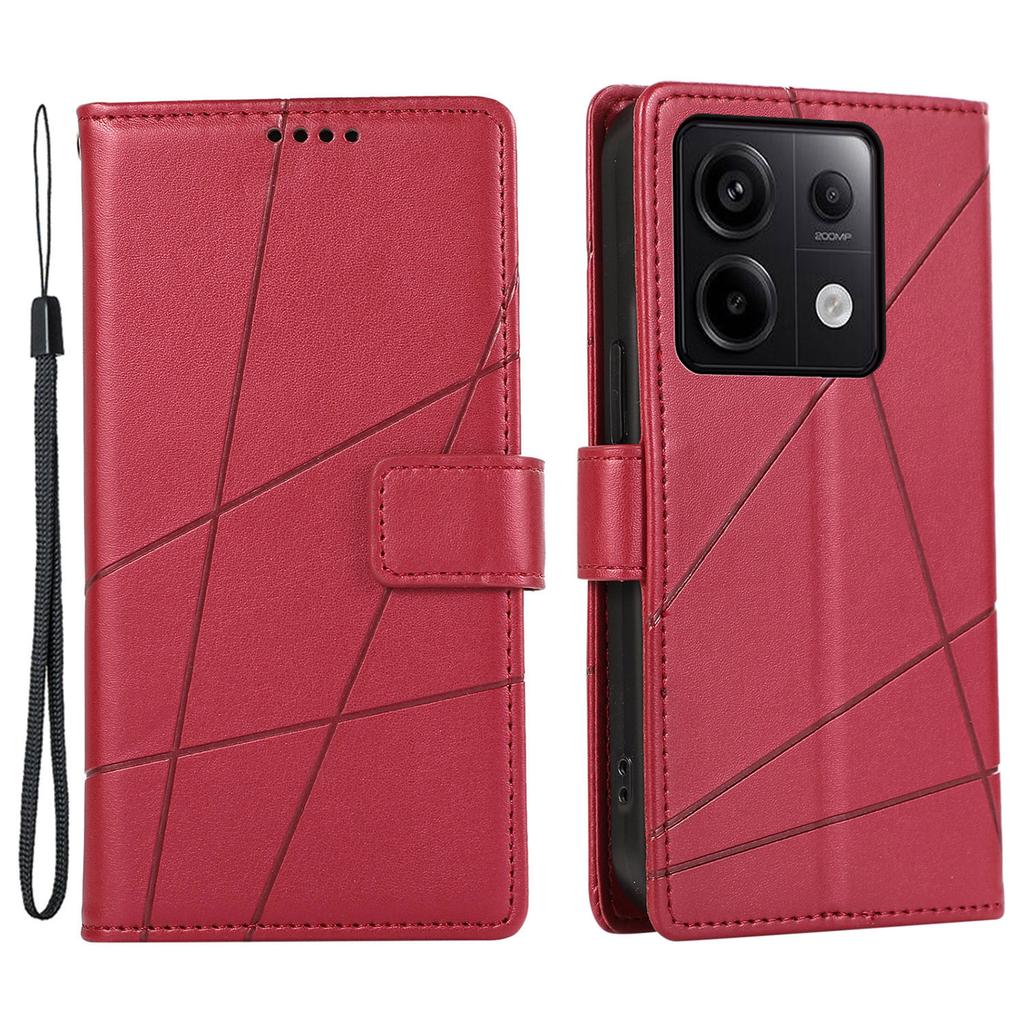 DF-06 Für Xiaomi Redmi Note 13 Pro 5G/Poco X6 5G Lederhülle Liniengeprägt Wallet Cover