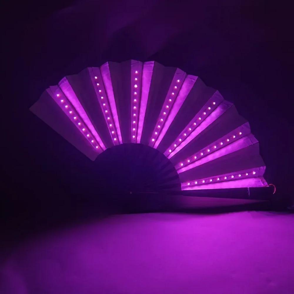 Mehrfarbige Lichter Fluoreszierender Faltbarer Handventilator Nachtaufführung Tanz DJ Bar Club