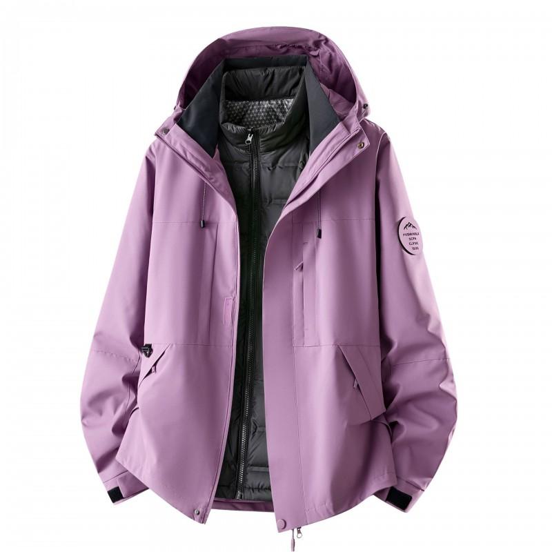 Men Women Winter Waterproof Windproof Hiking Jacket With Removable Down Liner Outdoor Camping Trekking Travel