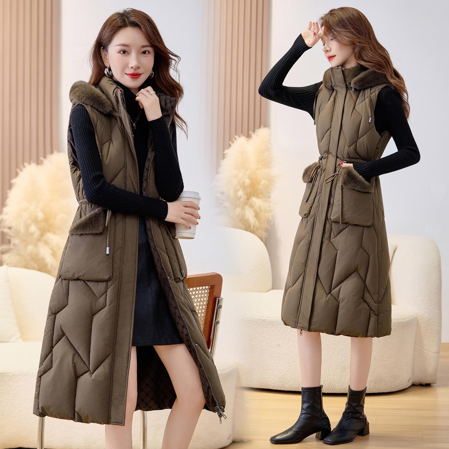 

Новая женская легкая двусторонняя майка без рукавов, съемная толстая теплая спортивная повседневная свободная легкая куртка XXL темно-коричневого