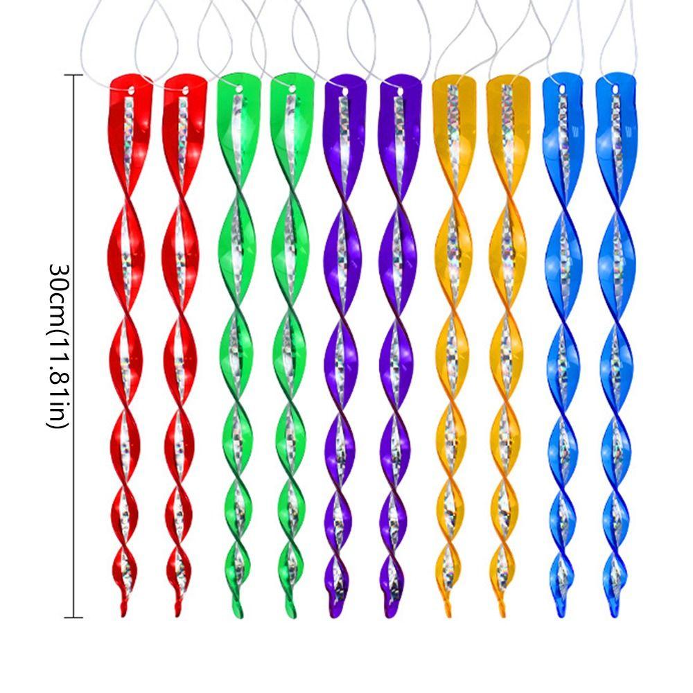 10pcs 360 Degree Rotation Bird Repellent Rods Reflective Wind Spiral Waterproof Bird Repeller Plastic 30CM Length